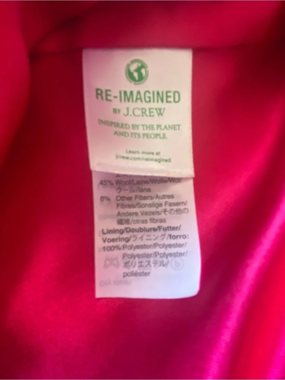J. Crew Tailored Wool Knee Length Coat in Red